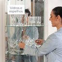 Ver mais imagens de Cristaleira para Sala de Jantar 4 Portas Vidro Curvo com Espelho Led 2 Gavetas Moss