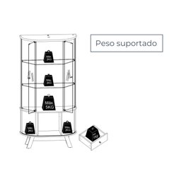 Cristaleira para Sala de Jantar 4 Portas Vidro e Curva com Espelho Led 2 Gavetas Moss - 5