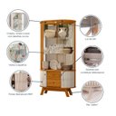 Ver imagem 7 de Cristaleira para Sala de Jantar 4 Portas Vidro Curvo com Espelho Led 2 Gavetas Moss