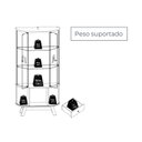 Ver imagem 6 de Cristaleira para Sala de Jantar 4 Portas Vidro Curvo com Espelho LED 2 Gavetas Moss Marrom/Cumaru/Opala