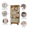 Ver imagem 7 de Cristaleira para Sala de Jantar 4 Portas Vidro Curvo com Espelho Led 2 Gavetas Moss