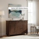 Ver imagem 7 de Buffet Aparador Rústico 100% Madeira Maciça 3 Portas 3 Gavetas Linha Rubi