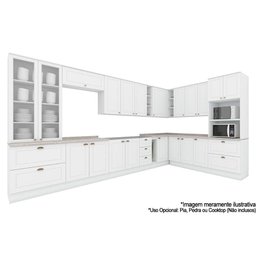 Cozinha Completa Americana 19 Peças (6 Armários + 2 Paneleiros + 6 Balcões + 5 Complementos) - 5