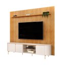 Ver imagem 2 de Rack Ariana Tampo Curvo com Painel Ripado para TV até 75 Polegadas Trento