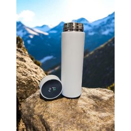 Garrafa Térmica Aço Inox com Termômetro Digital Led 500ml Branco - 3