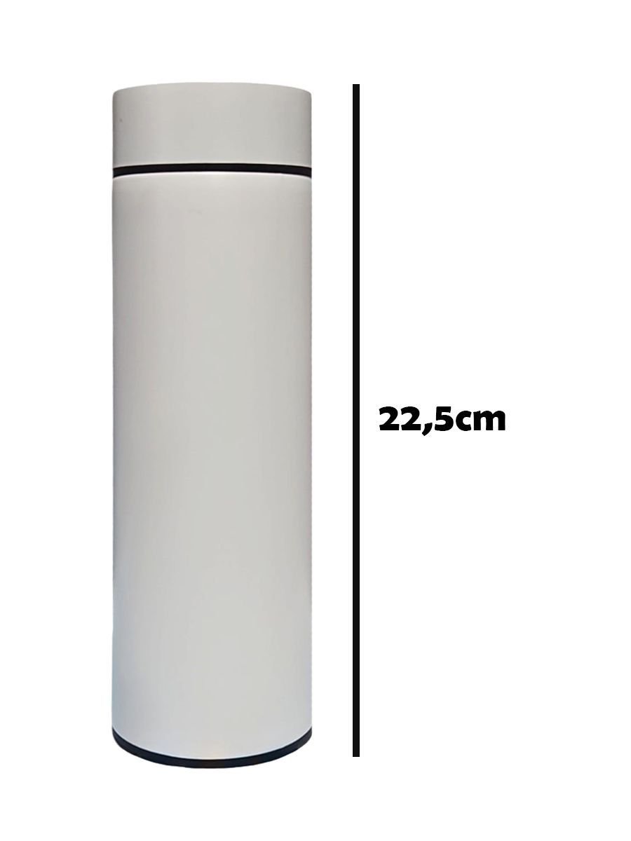 Garrafa Térmica Aço Inox com Termômetro Digital Led 500ml Branco - 6