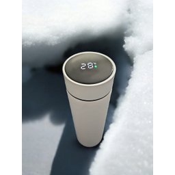 Garrafa Térmica Aço Inox com Termômetro Digital Led 500ml Branco - 2
