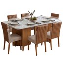 Ver imagem 1 de Conjunto Sala de Jantar Mesa 1,60m com Vidro 6 Cadeiras Montreal