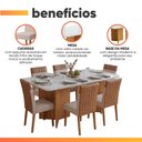 Ver imagem 6 de Conjunto Sala de Jantar Mesa 1,60m com Vidro 6 Cadeiras Montreal