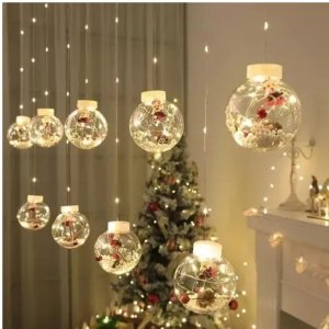 Piscabola Neve 3cm 200 Leds Branco Quente 220v 10 Bolas Iluminadas (6386)