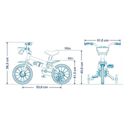 Bicicleta Aro 12 Infantil Nathor com Rodinhas de Treinamento e Garrafinha Mickey - 6