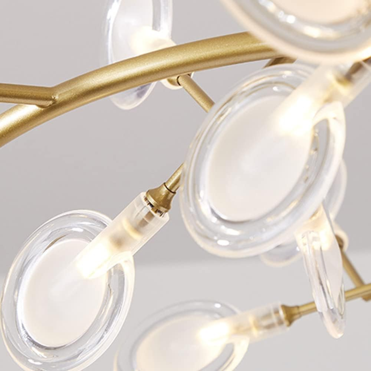 Ver imagem 4 de Lustre Teto 75cm Ramos de Árvore 30 Leds Luminária Metal Dourado Gimpo Ra-30-gold-lolli