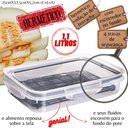 Ver imagem 2 de Pote hermético Trava Mais 1,1 litros com escorredor preto Plasutil ref.14348