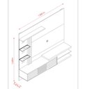 Ver imagem 4 de Painel para TV até 55 Polegadas 182cmx162cm 2 Portas Frizz Supreme Marrom Cumaru/Opala
