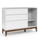 Ver imagem 5 de Cômoda com Porta e Guarda Roupa Nature Clean 3 Portas Branco Acetinado Eco Wood - Matic