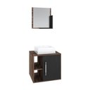 Ver imagem 1 de Conjunto Balcão C-cuba Q32 e Espelheira Soft 500 Nogal C-branco Chess Nogal C-preto Ônix