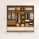 Ver imagem 6 de Guarda Roupa Amazonas 240cm 6 Portas Freijó Off White com Espelho Moval