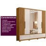 Guarda Roupa Amazonas 240cm 6 Portas Freijó Off White com Espelho Moval - 4