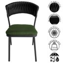 Ver imagem 5 de Kit 6 Cadeiras Nice Alumínio Tricô Náutico Assento Estofado Preto e Verde Acesse Móveis