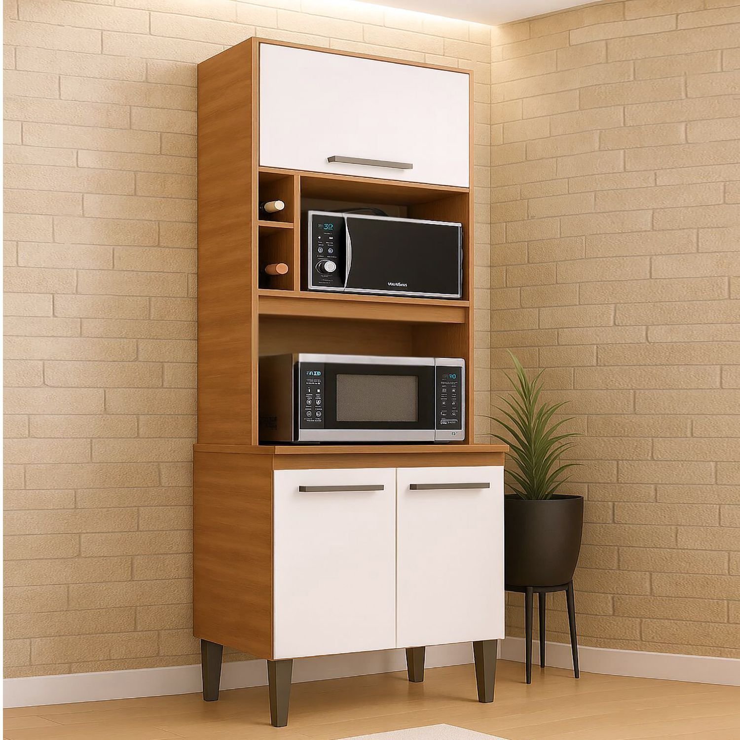 MURANO 30㎝ ムラノ 金彩 ピンク リボン ホワイト レース 大皿 Paneleiro Torre Quente Realeza com 3 Portas Branco/Manchester