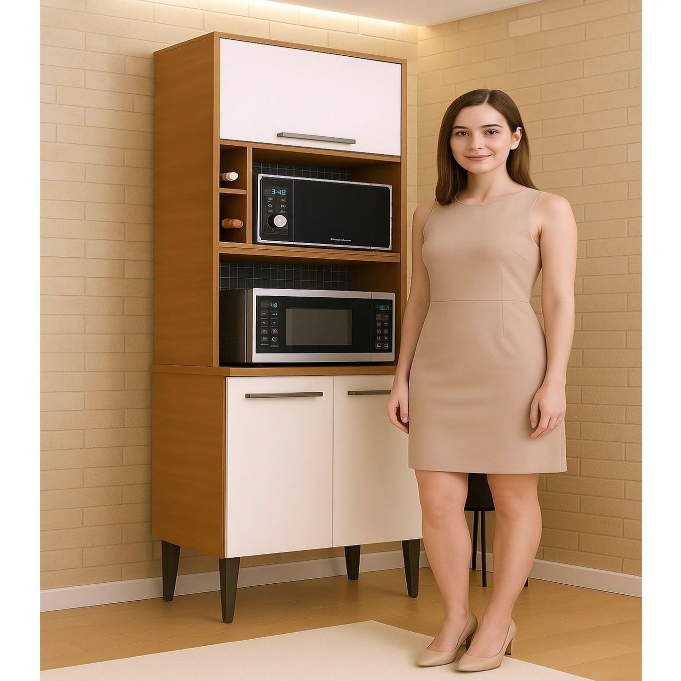 MURANO 30㎝ ムラノ 金彩 ピンク リボン ホワイト レース 大皿 Paneleiro Torre Quente Realeza com 3 Portas Branco/Manchester