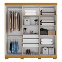 Ver imagem 2 de Guarda Roupa de Casal Polônia com Espelho 6 Portas Linhamobília Cinamomo Off White