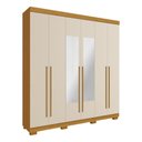 Ver imagem 3 de Guarda Roupa de Casal Polônia com Espelho 6 Portas Linhamobília Cinamomo Off White