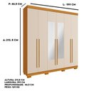 Ver imagem 4 de Guarda Roupa de Casal Polônia com Espelho 6 Portas Linhamobília Cinamomo Off White