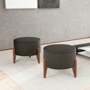 Ver imagem 3 de Puff com Baú Duo Redondo em Tecido Tipo Linho