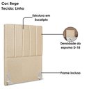 Ver imagem 6 de Cabeceira e Recamier Bau Solteiro 100 Cm Dalia Linho Bege Artte Bege