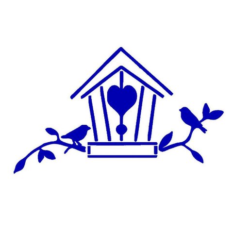 Adesivo Árvore Galho Pássaros Casa Box Cozinha 40X66cm:Azul
