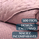 Ver imagem 3 de Cobreleito Queen Size 300 Fios Melynda Bordado Super Elegante:rosa