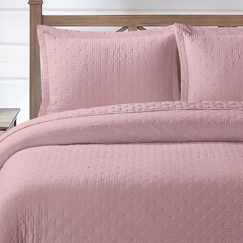 Cobreleito Queen Size 300 Fios Melynda Bordado Super Elegante:rosa