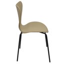 Ver imagem 4 de Kit 3 Cadeiras Jacobsen Polipropileno Sala Jantar Base Preta - Bege