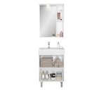 Ver imagem 2 de Armário Conjunto de Banheiro com Gabinete, Cuba e Espelheira e LED Malibu 60 cm