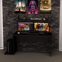 Ver imagem 1 de Mesa Gamer Escrivaninha 1400x600 Netmobil - Preto
