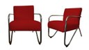 Ver imagem 1 de Kit 2 Poltronas Decorativa Bela Suede Vermelho Braço Cromado Ms Decor