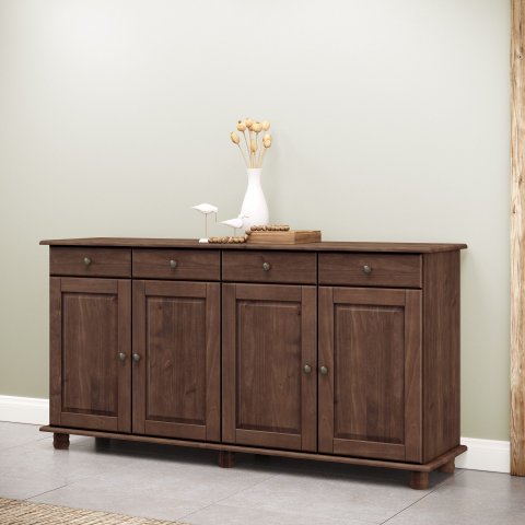 Buffet Aparador Rústico 100% Madeira Maciça 4 Portas 4 Gavetas Linha Rubi