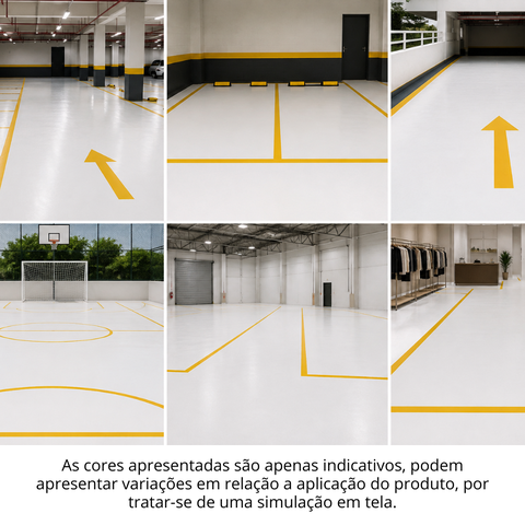 Tinta Acrílica Premium Piso Fosca Cor Amarelo Demarcação 18L Antimofo Baixo Odor Durín