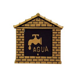 Visor Leitura Agua Colonial Ouro Alumínio Fundido 19x19cm Metal Mig 56mtm - 1