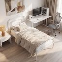 Ver imagem 2 de Cama Solteiro em Ferro Juliet:Branco