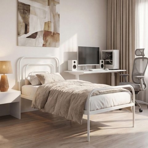 Cama Solteiro em Ferro Juliet:Branco