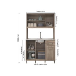 Cozinha Compacta, com Ótimo Espaço para Armazenamento - Naturale / Off White - 3