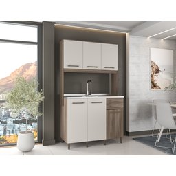 Cozinha Compacta, com Ótimo Espaço para Armazenamento - Naturale / Off White - 2
