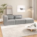 Ver imagem 1 de Sofá Modular 2 Lugares com puff EasyBox CabeCasa MadeiraOriginals Cinza Claro