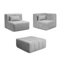 Ver imagem 3 de Sofá Modular 2 Lugares com puff EasyBox CabeCasa MadeiraOriginals Cinza Claro