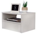 Ver imagem 3 de KIT 2 MESAS DE CABECEIRA SUSPENSA OFF WHITE COM 40 CM GAVETA EMBAIXO ENVIAMOS MONTADA