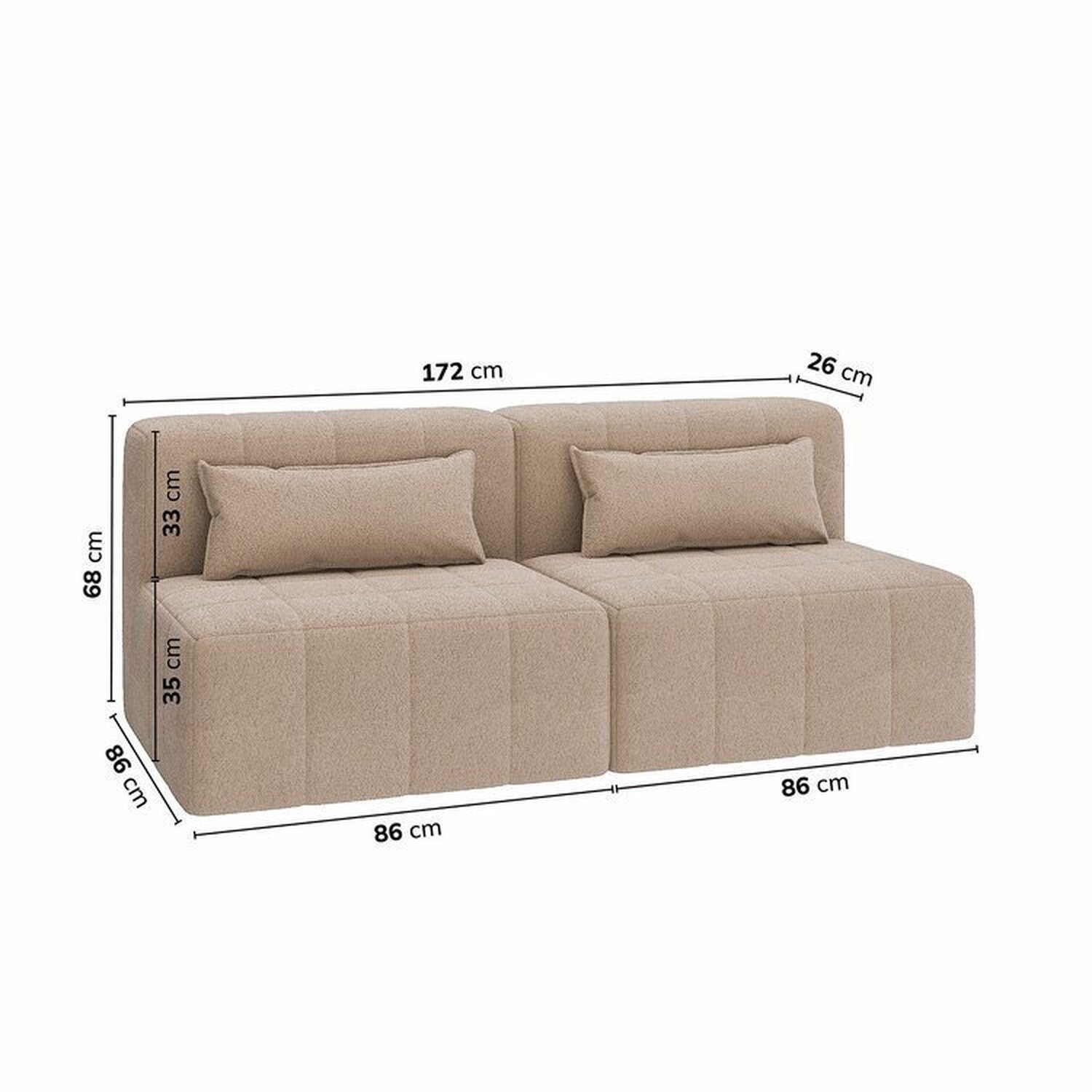 Sofá Modular 02 Módulos Poltrona Easybox Cabecasa Madeiramadeira - 2