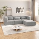 Ver imagem 1 de Sofá Modular 3 Lugares com puff EasyBox CabeCasa MadeiraOriginals