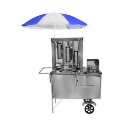 Carrinho de Churrasco Grego Inox Guarda Sol e Rodas Maciças Cefaz - 1